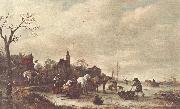 OSTADE, Isaack van Winter Landscape sg oil painting